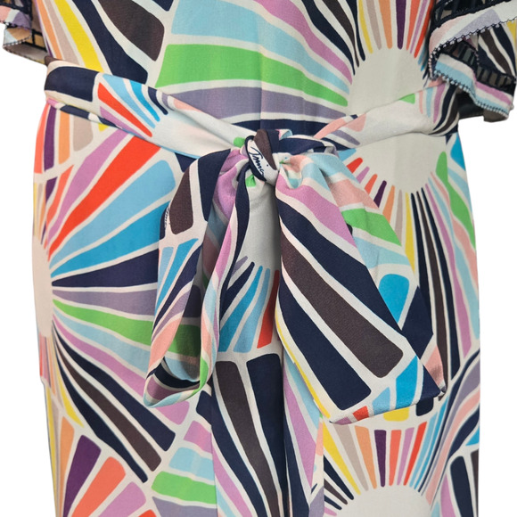 Trina Turk Haute Havana Isabel Silk Scoop Neck Dress Size 8 - Picture 7 of 8